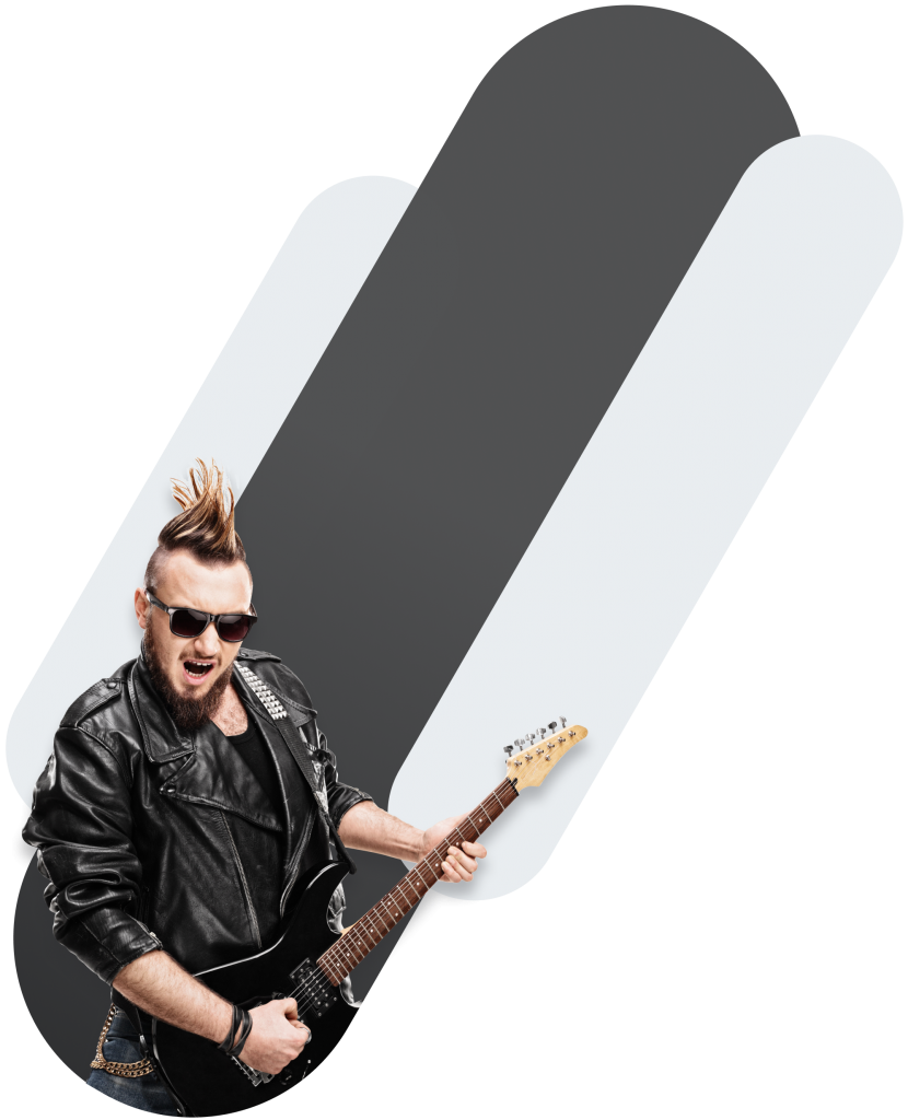 Red, Rock & Blue guitarist